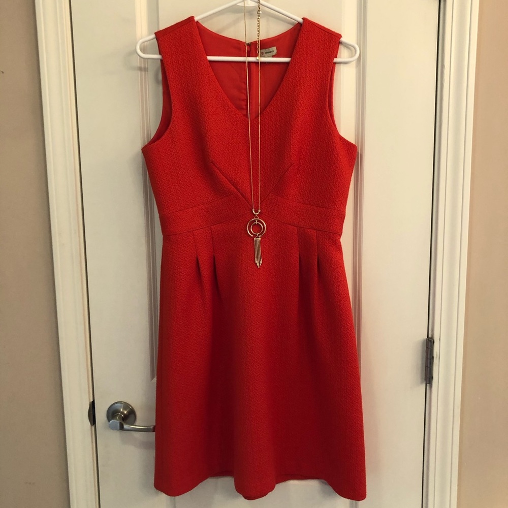 Daniel Cremieux Orange V-Neck Sleeveless Dress